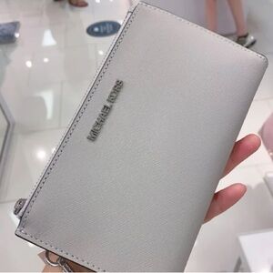 Michael Kors Signature Women's Double Zip Wallet, Aluminum  Michael Kors Gray